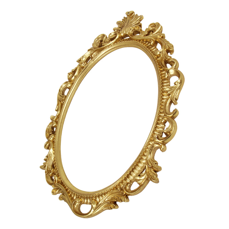 Vintage Gold Ornate Frame 13x18 in, 10x13.5 Oval Opening, Victorian Open Back Resin Frame for DIY Crafts, Canvas Art, Wall Decor