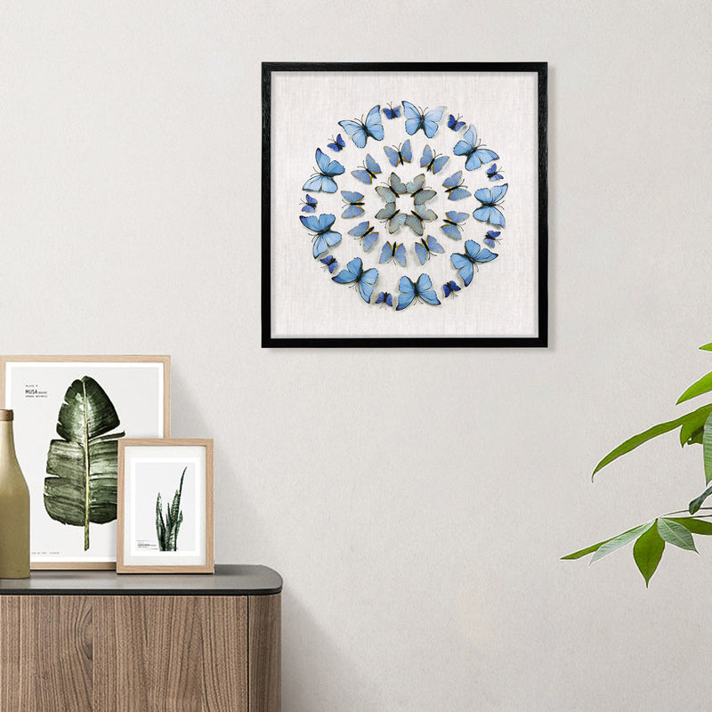 Morpho Butterflies Framed Wall Art Square Hand Crafted Wall Décor