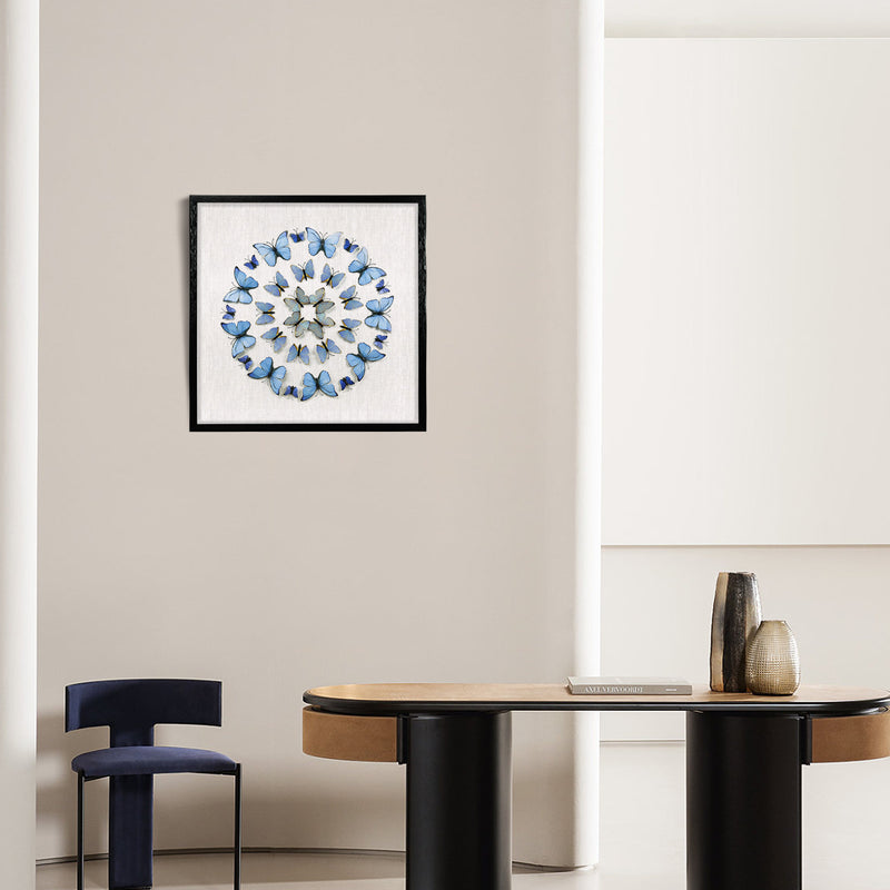 Morpho Butterflies Framed Wall Art Square Hand Crafted Wall Décor