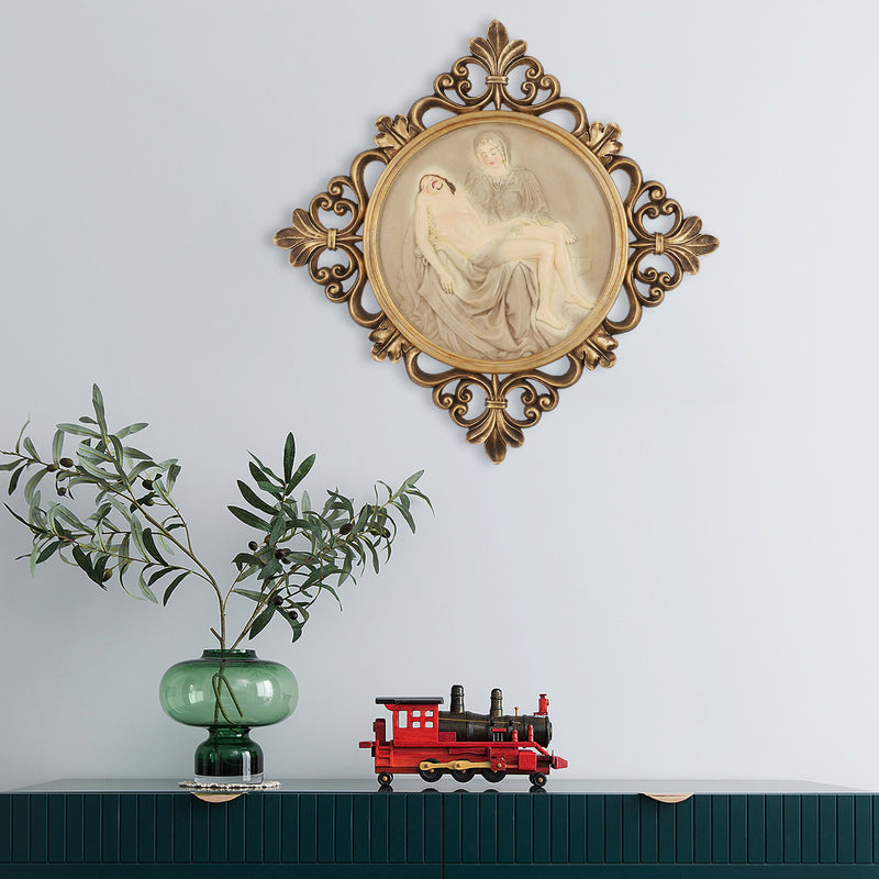 La Pietà Picture for Living Room Hallway Wall Decor, 17 Inches Tall Wall Art Sculpture, Bas-relief Wall Hanging Plaque