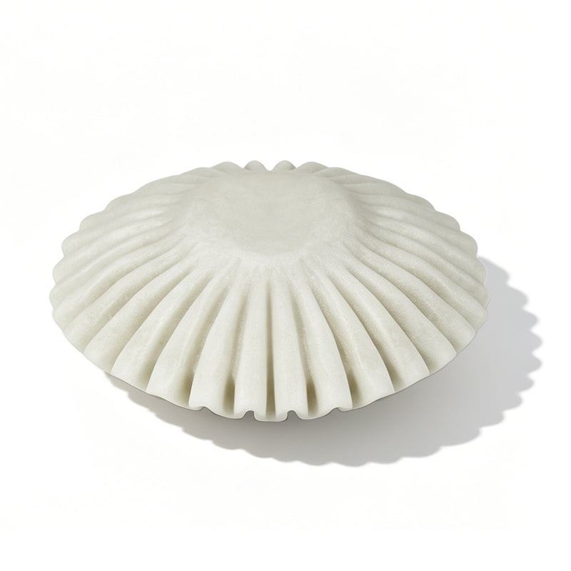 Fluted Scalloped Decorative Bowl, 10" Diameter × 3" Tall Catch-all Bowl, Coffee Table Entryway Bookshelf Decor
