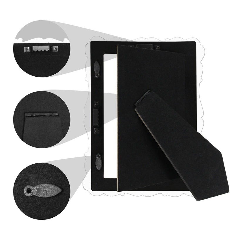 White Picture Frames 4x6 for Wall and Desk Display, Vintage 4 x 6 Picture Frame with Hand Carved Roses Flowers Detail, Rustic House Living Room Shelf Decor