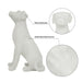 White dog figurine with detailed features on a white background.