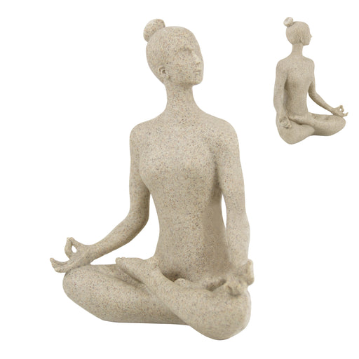 Beige — Yoga Lady Sculpture, Beige Meditation Yoga Statues