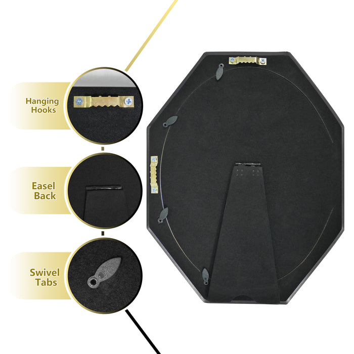 octagon shaped black picture frames gallary wall display