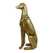 Gold classic dog statue on a white background.