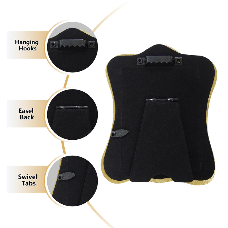 Vintage Gold Picture Frame 2.5x3.5, Hand-Painted Small Frames for Tabletop or Wall Display