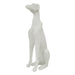White sparkling dog sculpture on a white background.