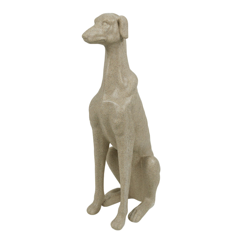 Sand Beige Greyhound Sculpture, Dog Statue for Living Room Entryway Decor, Modern Decorative Accent, 14.5x7 inches