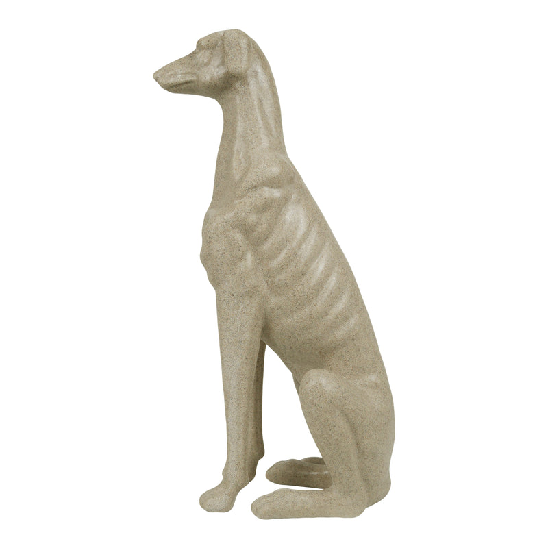 Sand Beige Greyhound Sculpture, Dog Statue for Living Room Entryway Decor, Modern Decorative Accent, 14.5x7 inches