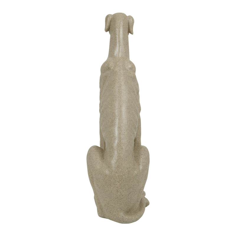 Sand Beige Greyhound Sculpture, Dog Statue for Living Room Entryway Decor, Modern Decorative Accent, 14.5x7 inches