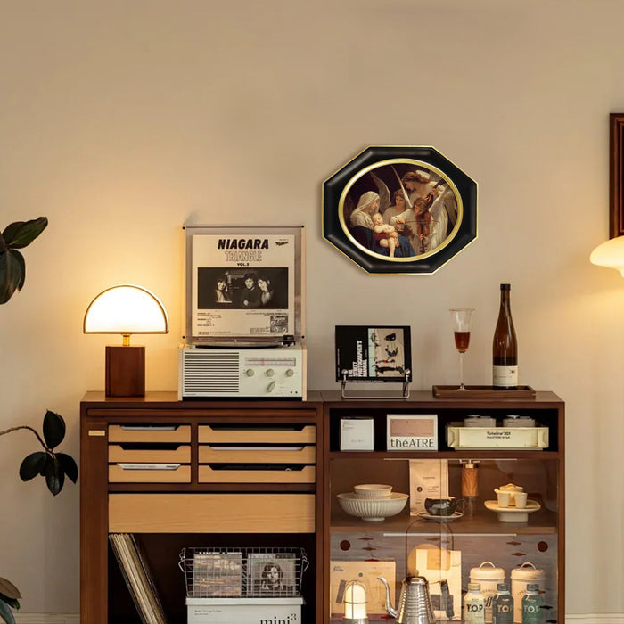 octagon shaped black picture frames gallary wall display