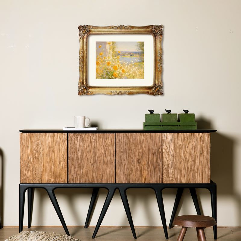 Vintage Picture Frame 11x14 Matted to 8x10 for Wall and Tabletop Display, Hand-Painted Brushed Gold Finish