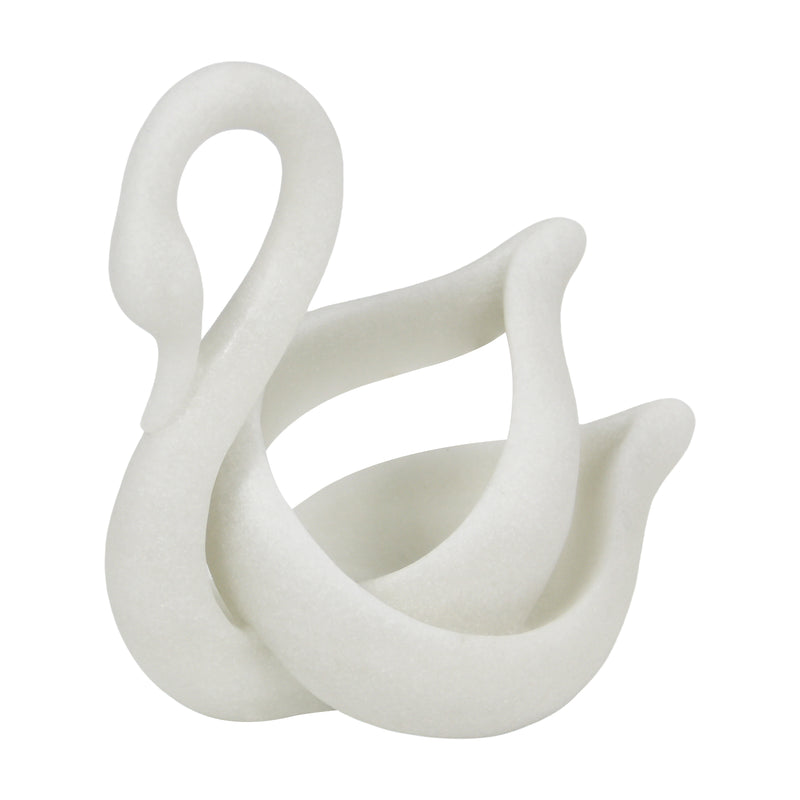Modern Abstract Swan Statue, 8" Tall Elegant Decorative Sculpture, Gifts for Housewarming Birthday Wedding Anniversary