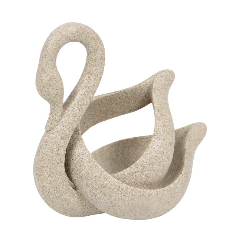 Modern Abstract Swan Statue, 8" Tall Elegant Decorative Sculpture, Gifts for Housewarming Birthday Wedding Anniversary