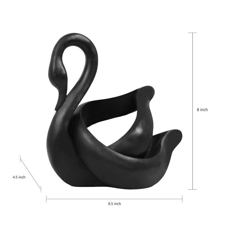 Modern Abstract Swan Statue, 8" Tall Elegant Decorative Sculpture, Gifts for Housewarming Birthday Wedding Anniversary