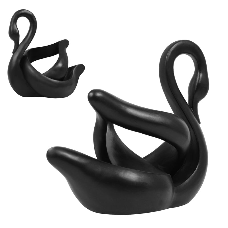 Modern Abstract Swan Statue, 8" Tall Elegant Decorative Sculpture, Gifts for Housewarming Birthday Wedding Anniversary