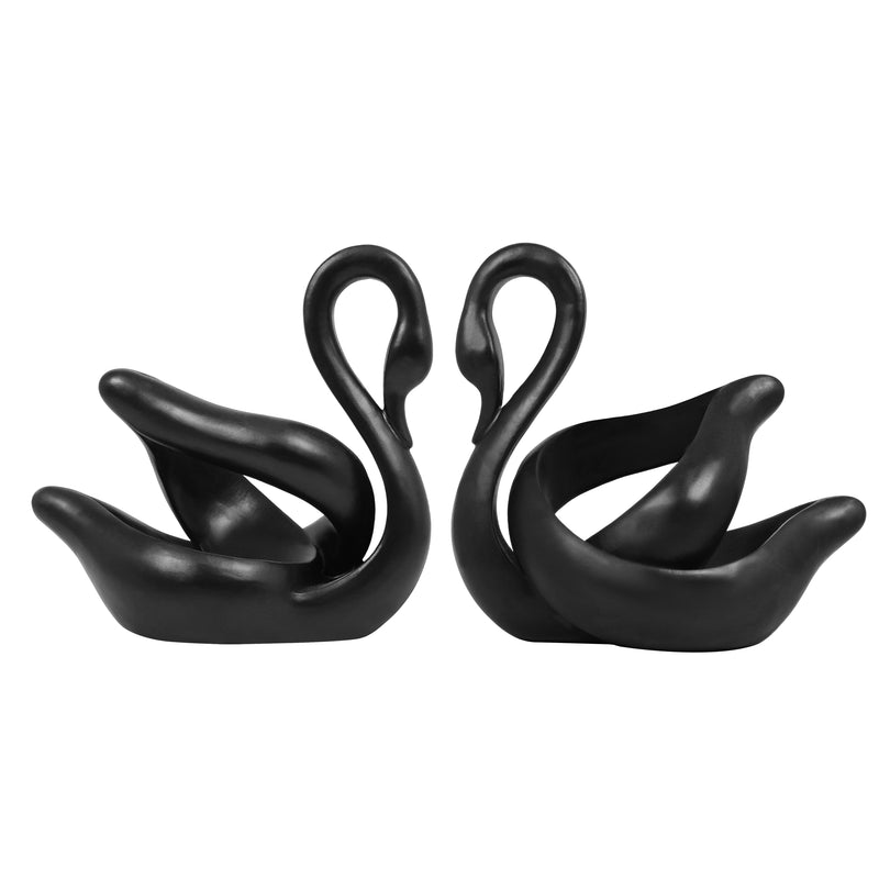 Modern Abstract Swan Statue, 8" Tall Elegant Decorative Sculpture, Gifts for Housewarming Birthday Wedding Anniversary