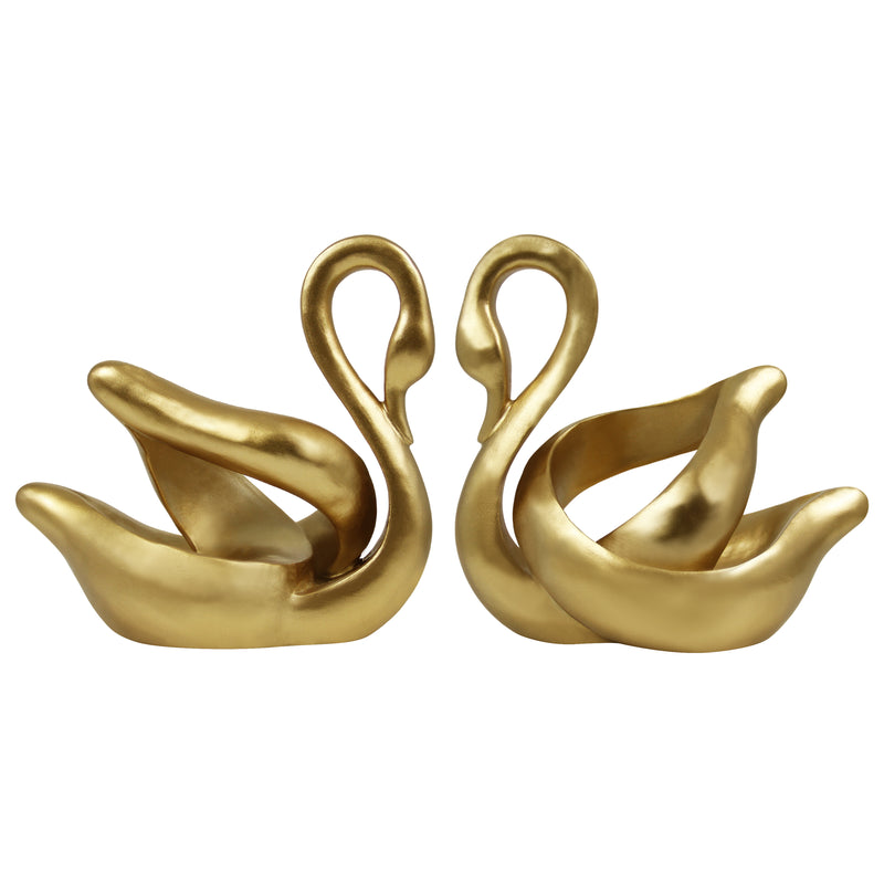 Modern Abstract Swan Statue, 8" Tall Elegant Decorative Sculpture, Gifts for Housewarming Birthday Wedding Anniversary
