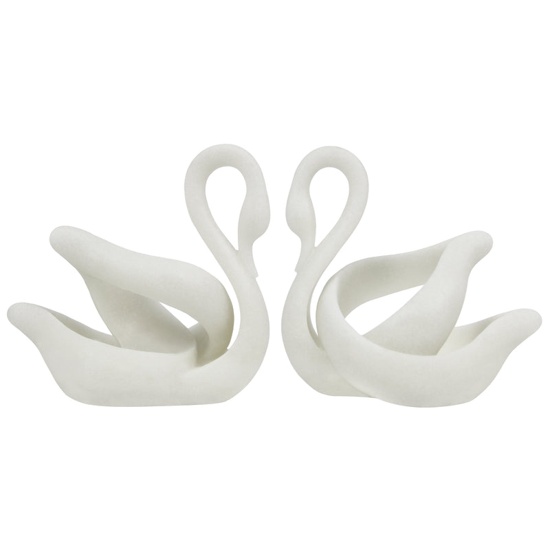 Modern Abstract Swan Statue, 8" Tall Elegant Decorative Sculpture, Gifts for Housewarming Birthday Wedding Anniversary