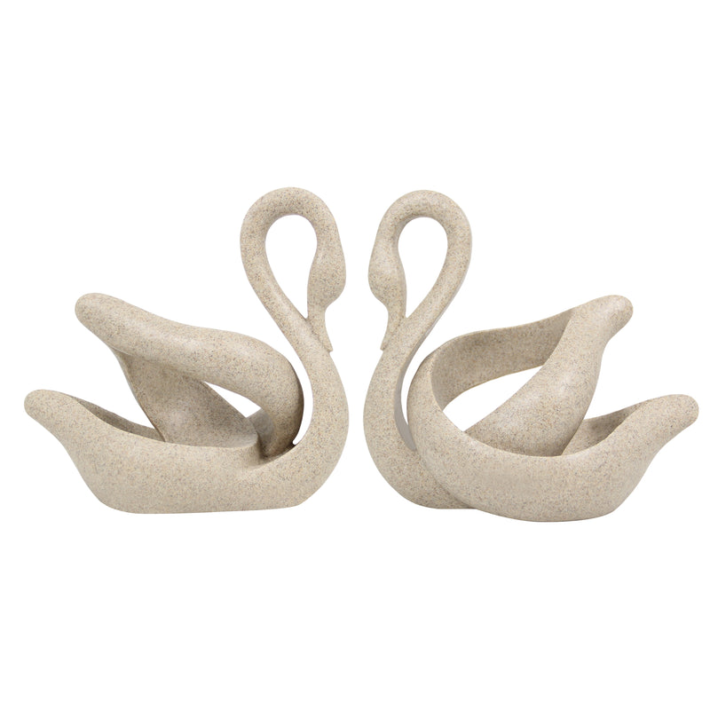 Modern Abstract Swan Statue, 8" Tall Elegant Decorative Sculpture, Gifts for Housewarming Birthday Wedding Anniversary