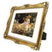 An 11x14-inch picture frame with a mat for an 8x10-inch photo, featuring sculpted edges and decorative accents in a hand-painted antique style finish.