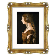 An 11x14-inch picture frame with a mat for an 8x10-inch photo, featuring sculpted edges and decorative accents in a hand-painted antique style finish.