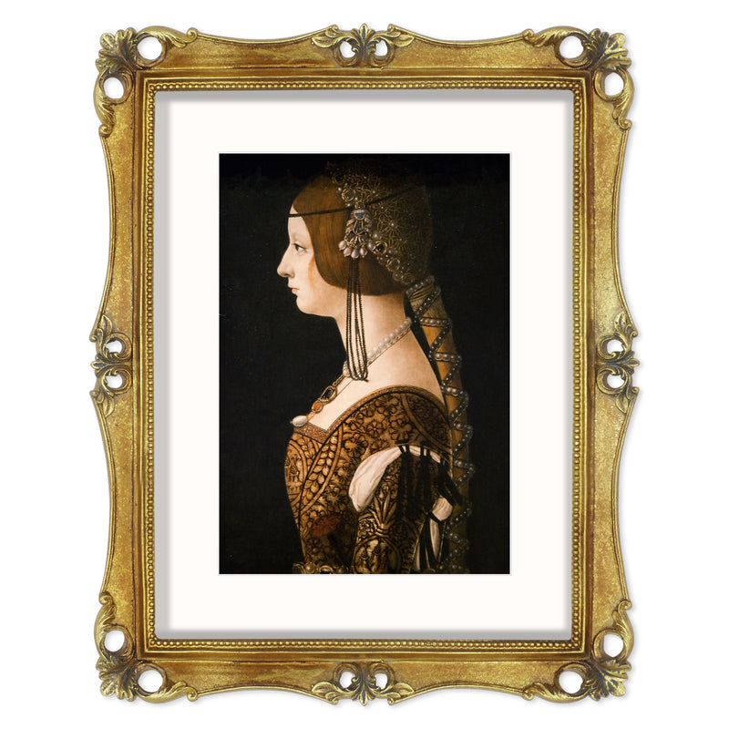 An 11x14-inch picture frame with a mat for an 8x10-inch photo, featuring sculpted edges and decorative accents in a hand-painted antique style finish.