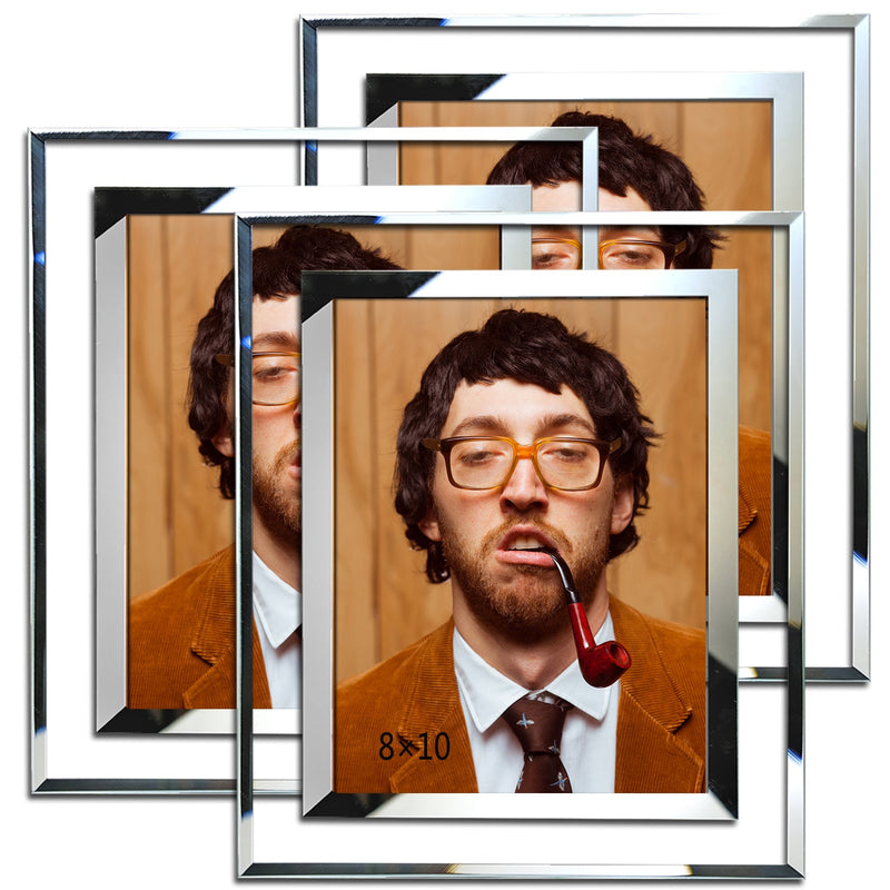 3-pack 8x10 picture frame clear with silver borders for wall and tabletop