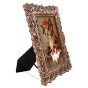 8x10 antique picture frame with hand-carved rose flower border