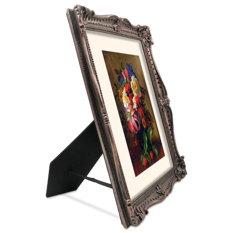 Ornate Picture Frames for Wall and Tabletop Display, Decorative Resin Frame with Mat