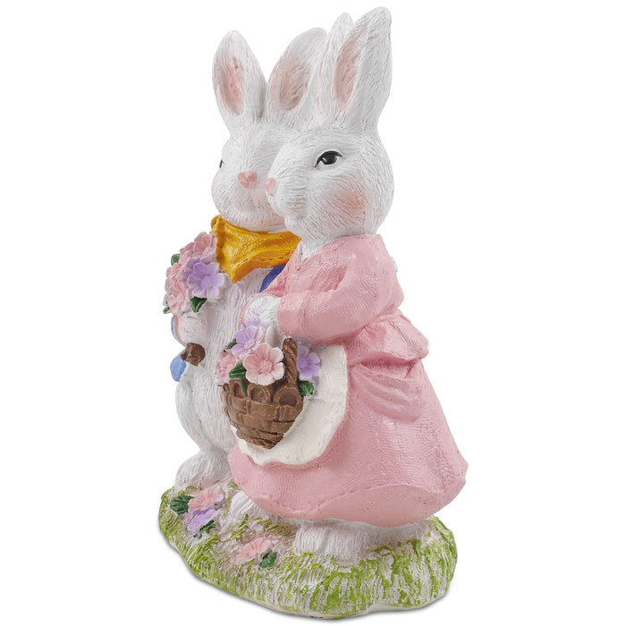 Rabbit Figurines Woodland Animal Statues Easter Bunny Decorations Gifts for Couples