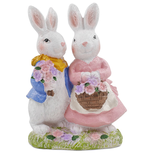 Couple rabbit sculpture for hme garden decor