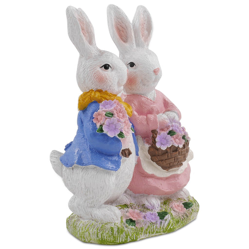 Couple rabbit sculpture for hme garden decor