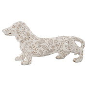 Dachshund statues are beautifully crafted in resin with charming details of paper-cutting style carving.Figurine
