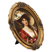 8x10 / 11x14 Victorian oval vintage picture frame with antique floral detail displayed in home décor setting