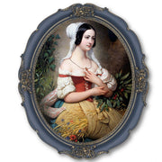Vintage Picture Frame 8x10 / 11x14 Victorian oval vintage picture frame with antique floral detail displayed in home décor setting