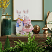 Couple rabbit sculpture for hme garden decor