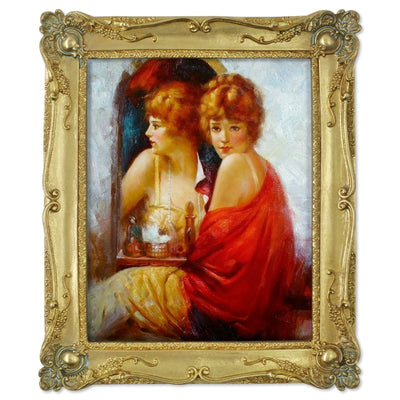 Gold 8x10 baroque rustic vintage picture frame with ornate floral carvings displayed in home décor setting
