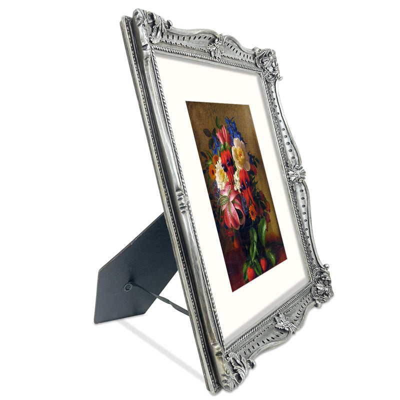 Ornate Picture Frames for Wall and Tabletop Display, Decorative Resin Frame with Mat