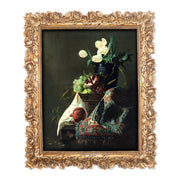 8x10 antique gold picture frame with hand-carved rose flower border
