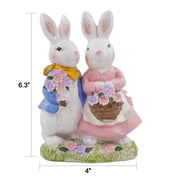 Couple rabbit sculpture for hme garden decor