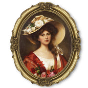 8x10 / 11x14 Victorian oval vintage picture frame with antique floral detail displayed in home décor setting