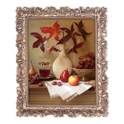 8x10 antique picture frame with hand-carved rose flower border