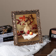8x10 antique picture frame with hand-carved rose flower border