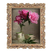 8x10 antique picture frame with hand-carved rose flower border