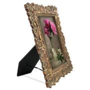 8x10 antique picture frame with hand-carved rose flower border