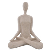 This yoga sculpture has a neat stone-looking with beige color and smooth texture. It can fit any home office decor style. 