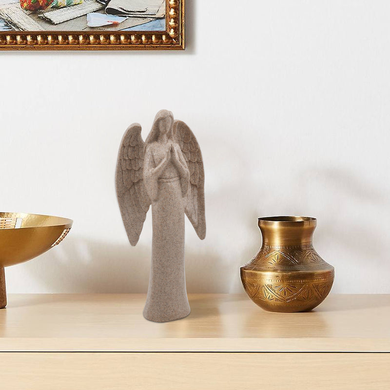 Beige Angel Sculpture 9'' Prayer Angel Figurine for Home Decor Memorial Gifts