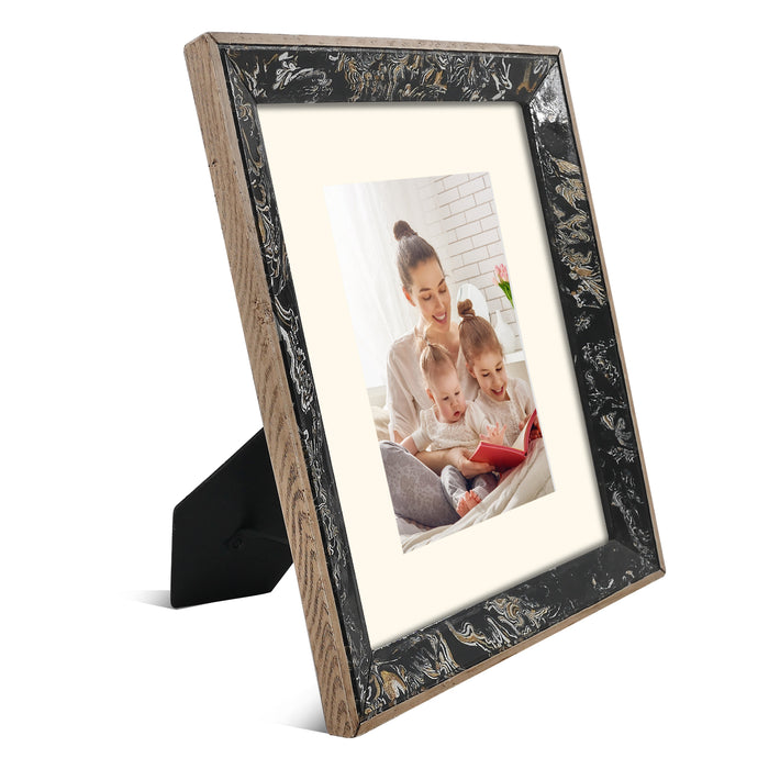 Modern Picture Frames for Wall and Tabletop Wood Frame with Marble Accents
